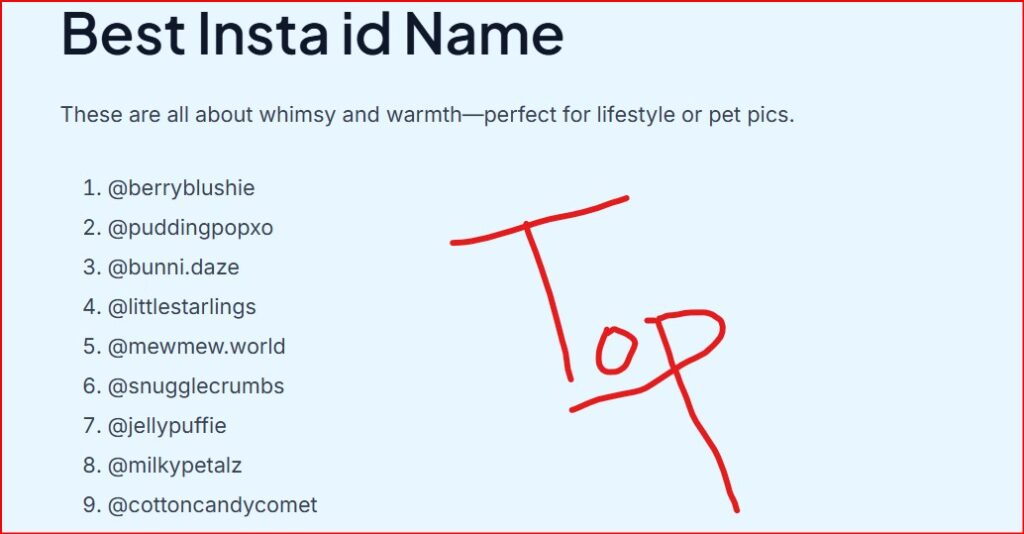 Best Insta id Name